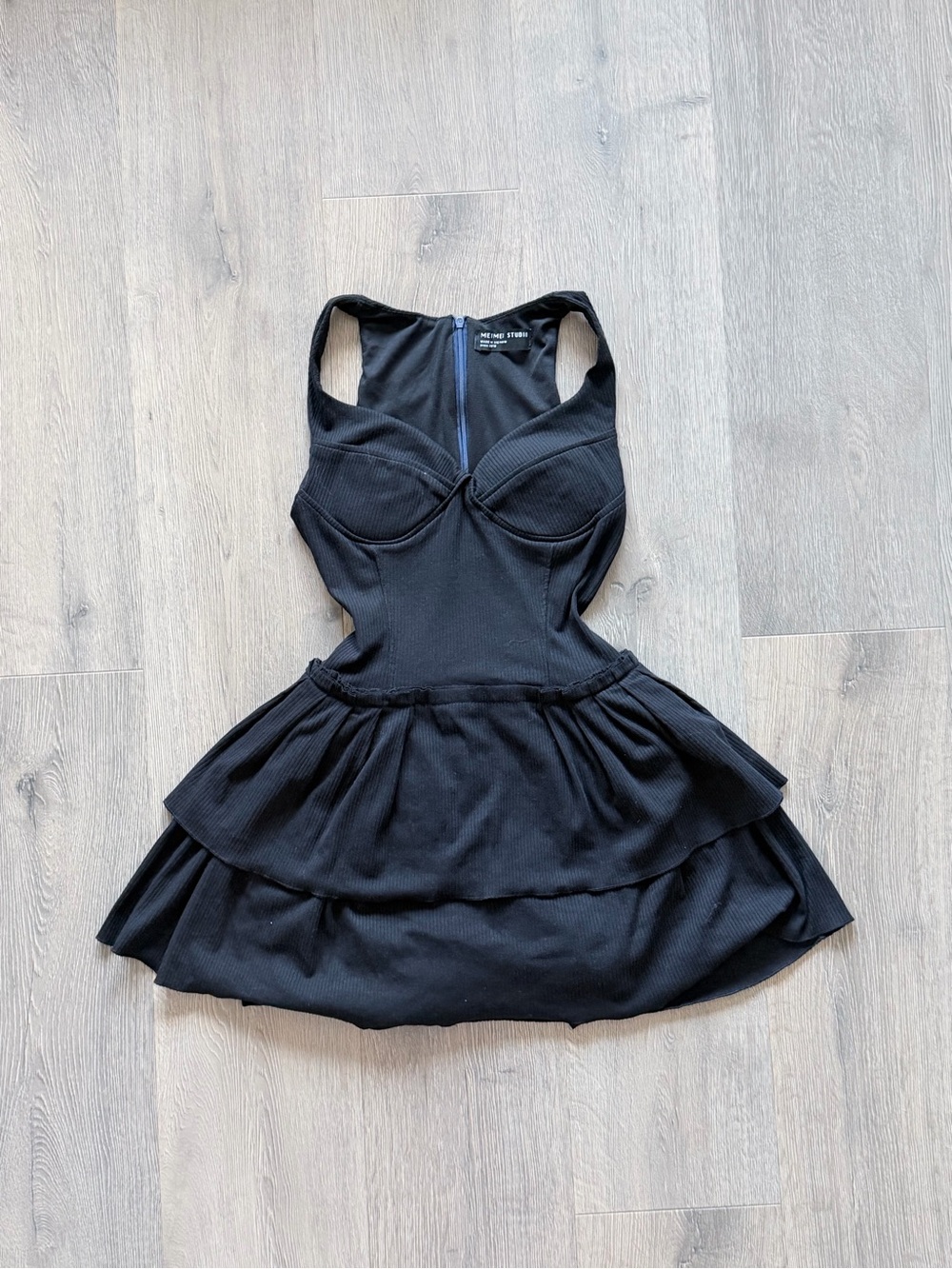 Black Tiered Fit-and-Flare Dress